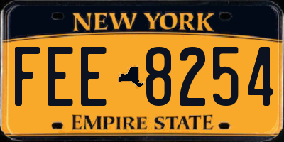 NY license plate FEE8254