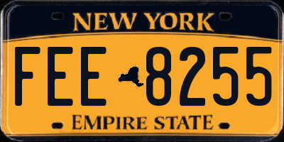 NY license plate FEE8255