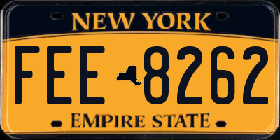NY license plate FEE8262