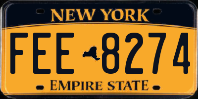 NY license plate FEE8274