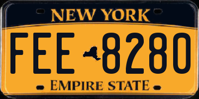NY license plate FEE8280
