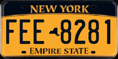 NY license plate FEE8281
