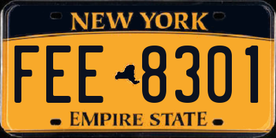NY license plate FEE8301