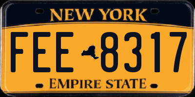 NY license plate FEE8317