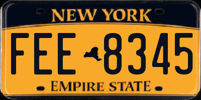 NY license plate FEE8345