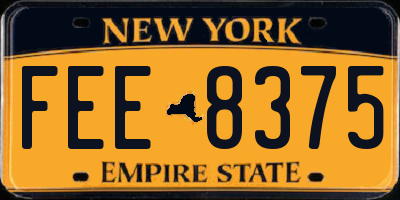 NY license plate FEE8375