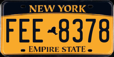 NY license plate FEE8378