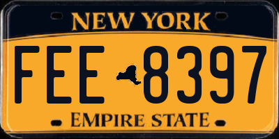 NY license plate FEE8397