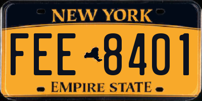 NY license plate FEE8401