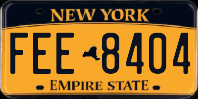 NY license plate FEE8404