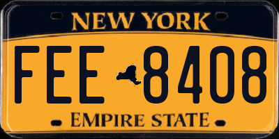 NY license plate FEE8408