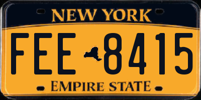 NY license plate FEE8415