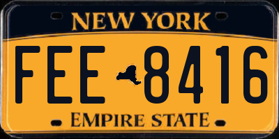 NY license plate FEE8416
