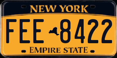 NY license plate FEE8422