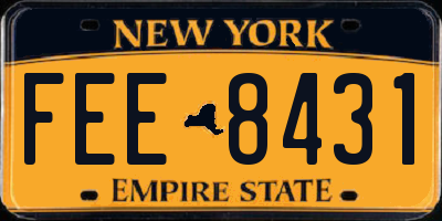 NY license plate FEE8431