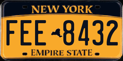 NY license plate FEE8432