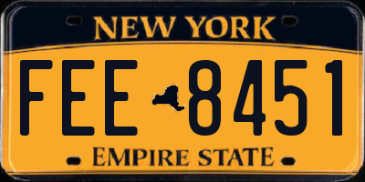 NY license plate FEE8451