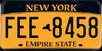 NY license plate FEE8458