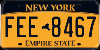 NY license plate FEE8467