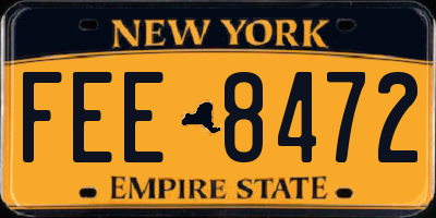 NY license plate FEE8472
