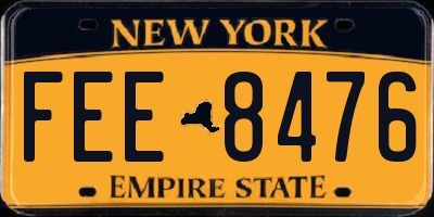 NY license plate FEE8476