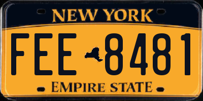 NY license plate FEE8481
