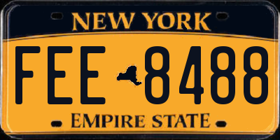 NY license plate FEE8488