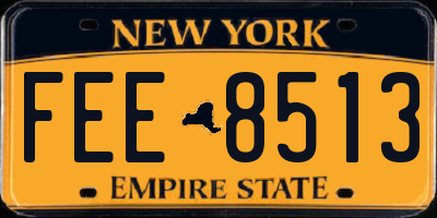 NY license plate FEE8513