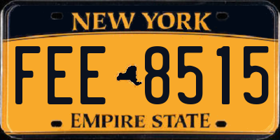 NY license plate FEE8515