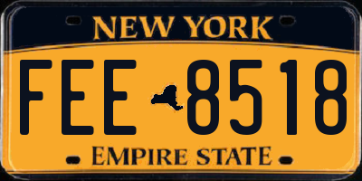 NY license plate FEE8518