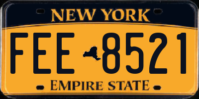 NY license plate FEE8521
