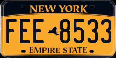 NY license plate FEE8533