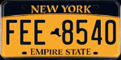 NY license plate FEE8540