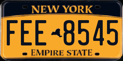 NY license plate FEE8545