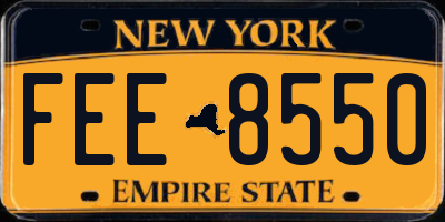 NY license plate FEE8550