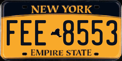 NY license plate FEE8553
