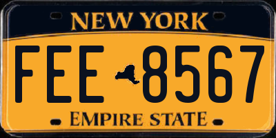 NY license plate FEE8567