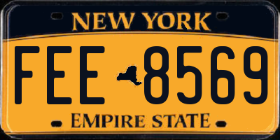 NY license plate FEE8569