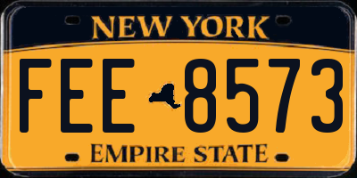 NY license plate FEE8573