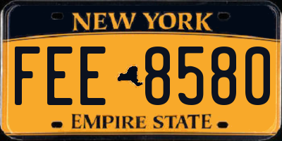 NY license plate FEE8580