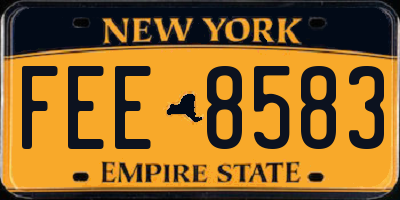 NY license plate FEE8583