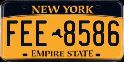 NY license plate FEE8586