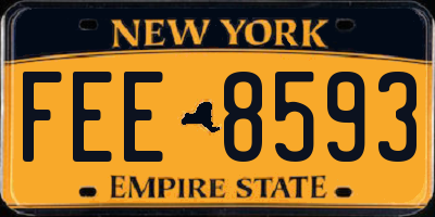 NY license plate FEE8593
