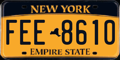 NY license plate FEE8610