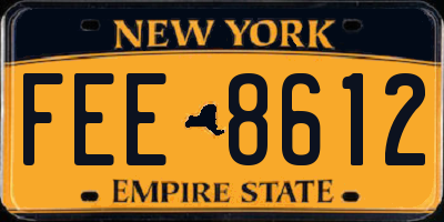 NY license plate FEE8612
