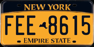 NY license plate FEE8615