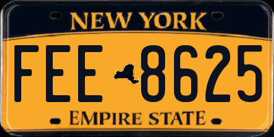 NY license plate FEE8625