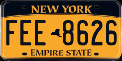 NY license plate FEE8626