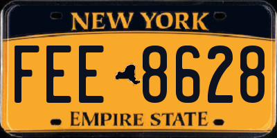 NY license plate FEE8628