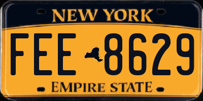 NY license plate FEE8629